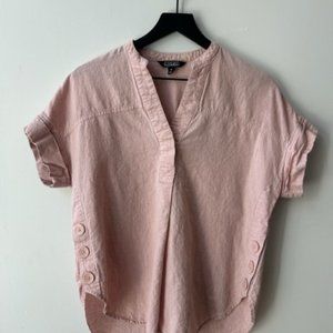 Pink Linen Blend Top